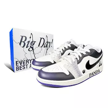 Кроссовки Air Jordan 1 Vintage Basketball Shoes Unisex Low-top White, фиолетовый