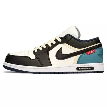 Кроссовки Air Jordan 1 Vintage Basketball Shoes Men Low-top Black/Blue, черный/синий