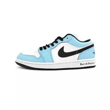 Кроссовки Air Jordan 1 Vintage Basketball Shoes Men Low-top Blue/black/white, синий
