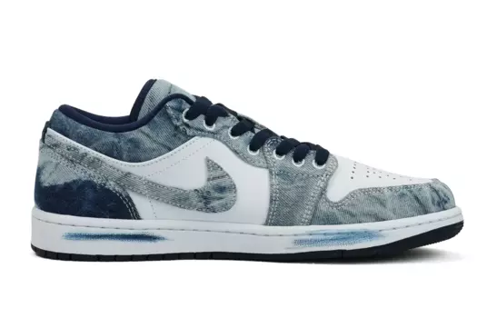 Кроссовки Air Jordan 1 Vintage Basketball Shoes Men Low-top Blue/Gray, синий