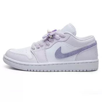 Кроссовки Air Jordan 1 Vintage Basketball Shoes Women's Low-top White, фиолетовый