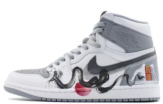 Кроссовки Air Jordan 1 Vintage Basketball Shoes Unisex High-top Gray, серый
