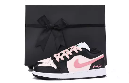 Кроссовки Air JORDAN 1 Vintage Basketball Shoes Women's Low-Top Black Pink