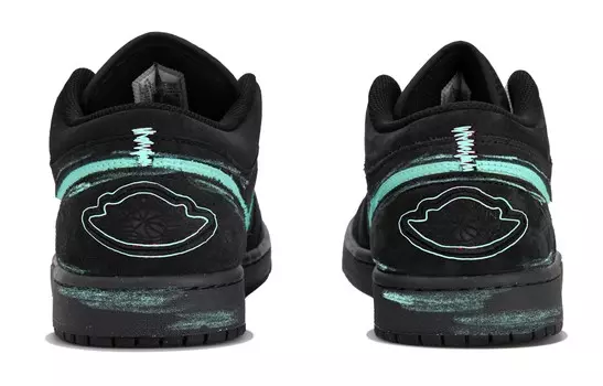 Кроссовки Air Jordan 1 Vintage Basketball Shoes Men Low-top Black/Blue, черный/синий