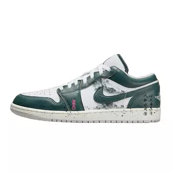 Кроссовки Air Jordan 1 Vintage Basketball Shoes Men Low-top White/green, зеленый