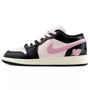 Кроссовки Air Jordan 1 Vintage Basketball Shoes Women's Low-top Black/mousse Pink, цвет Ice mold heart