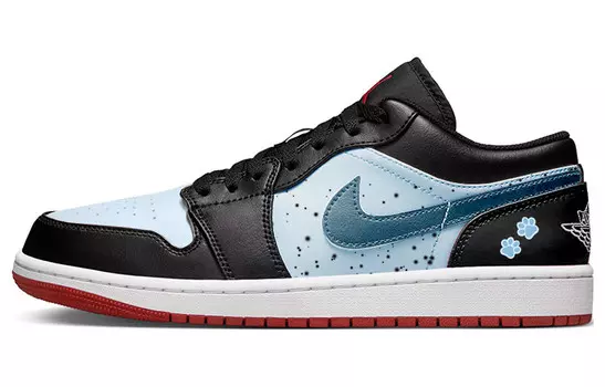 Кроссовки Air Jordan 1 Vintage Basketball Shoes Men Low-top Black/Blue, черный