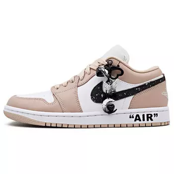 Кроссовки Air Jordan 1 Vintage Basketball Shoes Unisex Low-top Pink-white-brown, коричневый