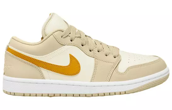 Кроссовки Air Jordan 1 Vintage Basketball Shoes Women's Low-top Yellow/White, желтый
