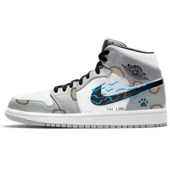 Кроссовки Air Jordan 1 Vintage Basketball Shoes Men Mid-top White/gray, серый
