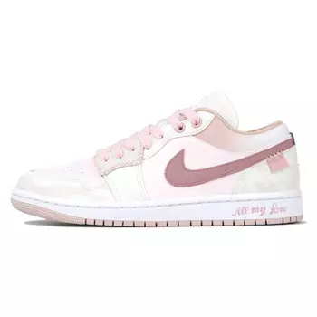Кроссовки Air Jordan 1 Vintage Basketball Shoes Unisex Low-top White/pink, розовый