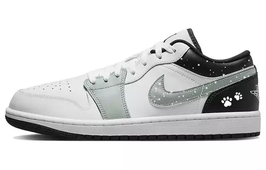 Кроссовки Air Jordan 1 Vintage Basketball Shoes Men Low-top White/black, белый