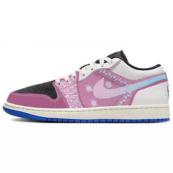 Кроссовки Air Jordan 1 Vintage Basketball Shoes Men Low-top Black/pink, черный/розовый
