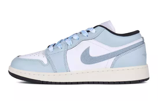 Кроссовки Air Jordan 1 Vintage Basketball Shoes Women's Low-top White, голубой