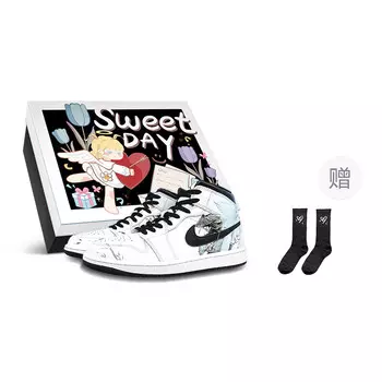 Кроссовки Air Jordan 1 Vintage Basketball Shoes Men High-top Black/white/gray/blue, белый