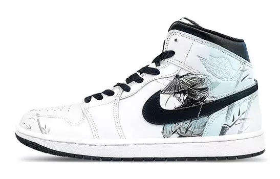 Кроссовки Air Jordan 1 Vintage Basketball Shoes Men High-top Black/white/gray/blue, белый