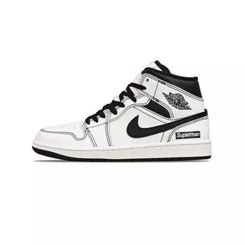 Кроссовки Air Jordan 1 Vintage Basketball Shoes Unisex High-top Black/White, черный