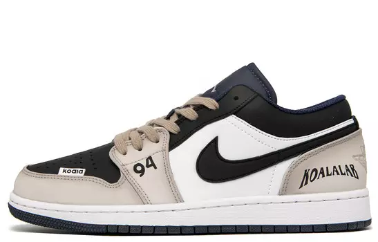 Кроссовки Air Jordan 1 Vintage Basketball Shoes Men Low-top Black/White/Brown, коричневый