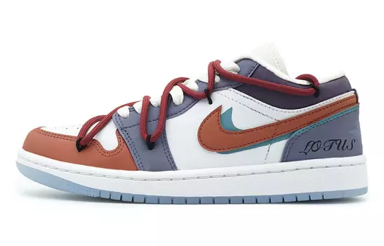 Кроссовки Air Jordan 1 Vintage Basketball Shoes Women's Low-top Purple/white/orange, цвет Light Lavender