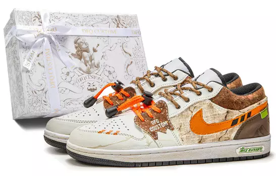 Кроссовки Air Jordan 1 Vintage Basketball Shoes Men Low-top Brown/yellow, коричневый