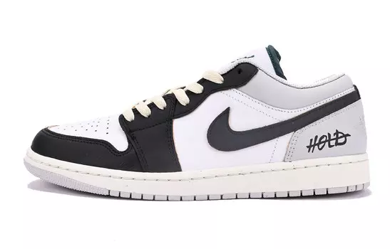 Кроссовки Air Jordan 1 Vintage Basketball Shoes Men Low-top Gray, черный/серый