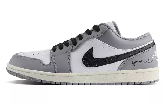 Кроссовки Air Jordan 1 Vintage Basketball Shoes Men Low-top Grey/black/white, серый