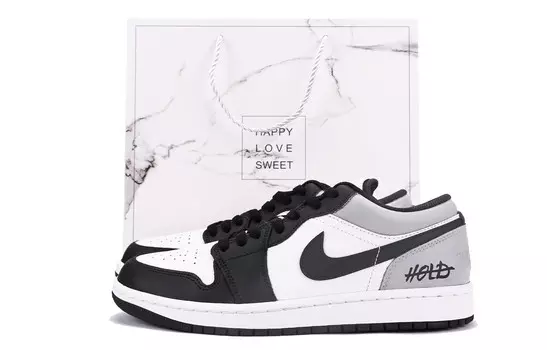Кроссовки Air Jordan 1 Vintage Basketball Shoes Men Low-top Gray, серебряный