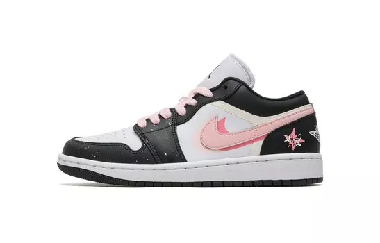 Кроссовки Air Jordan 1 Vintage Basketball Shoes Unisex Mid-top Pink, черный