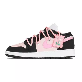 Кроссовки Air Jordan 1 Vintage Basketball Shoes Women's Low-top Pink, черный