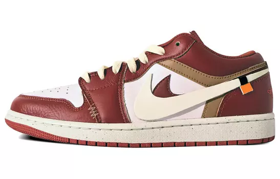 Кроссовки Air Jordan 1 Vintage Basketball Shoes Women's Low-top Light Brown, цвет Burgundy