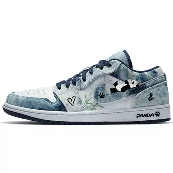 Кроссовки Air JORDAN 1 Vintage Basketball Shoes Men Low-Top Blue White, синий