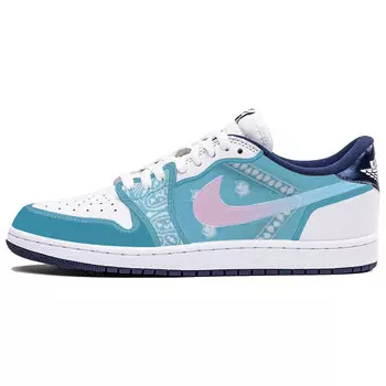 Кроссовки Air Jordan 1 Vintage Basketball Shoes Men Low-top White/blue, белый