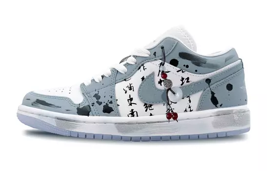 Кроссовки Air Jordan 1 Vintage Basketball Shoes Women's Low-top Blue, голубой