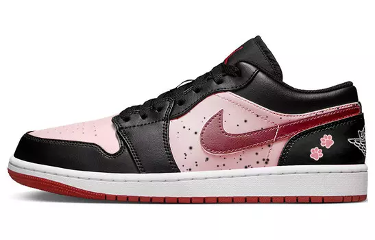 Кроссовки Air Jordan 1 Vintage Basketball Shoes Women's Low-top Black/pink, черный