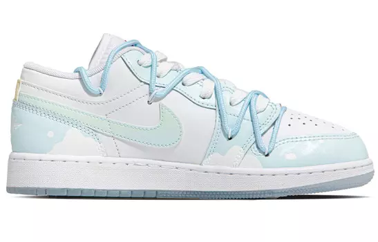 Кроссовки Air Jordan 1 Vintage Basketball Shoes Women's Low-top White/blue, белый
