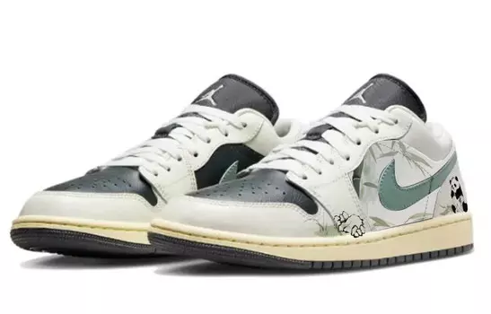 Кроссовки Air Jordan 1 Vintage Basketball Shoes Women's Low-top Green/black, зеленый