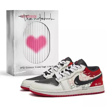Кроссовки Air Jordan 1 Vintage Basketball Shoes Women's Low-top Black/Red, черный/красный