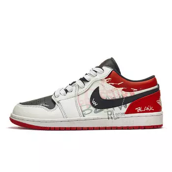 Кроссовки Air Jordan 1 Vintage Basketball Shoes Women's Low-top Black/Red, черный/красный