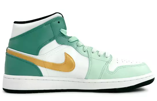 Кроссовки Air Jordan 1 Vintage Basketball Shoes Men Mid-top Gold/white, зеленый