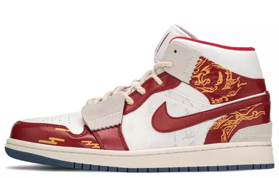Кроссовки Air Jordan 1 Vintage Basketball Shoes Unisex High-top White/red, красный
