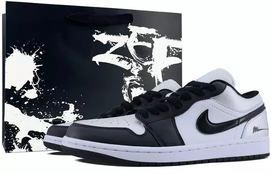 Кроссовки Air JORDAN 1 Vintage Basketball Shoes Men Low-Top Black White