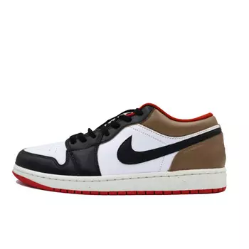 Кроссовки Air Jordan 1 Vintage Basketball Shoes Men Low-top White/black/brown, черный/коричневый