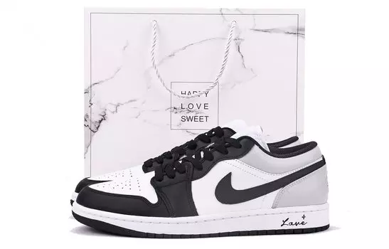 Кроссовки Air Jordan 1 Vintage Basketball Shoes Men Low-top Dark Gray, черный