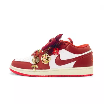Кроссовки Air Jordan 1 Vintage Basketball Shoes Women's Low-top White/Red, красный