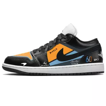 Кроссовки Air Jordan 1 Vintage Basketball Shoes Women's Low-top Black/grey, черный/серый