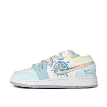 Кроссовки Air Jordan 1 Vintage Basketball Shoes Women's Low-top Yellow, оранжевый