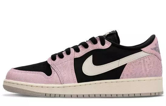 Кроссовки Air Jordan 1 Vintage Basketball Shoes Men Low-top Black/pink, розовый