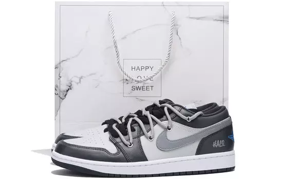 Кроссовки Air Jordan 1 Vintage Basketball Shoes Unisex Low-top White, серый