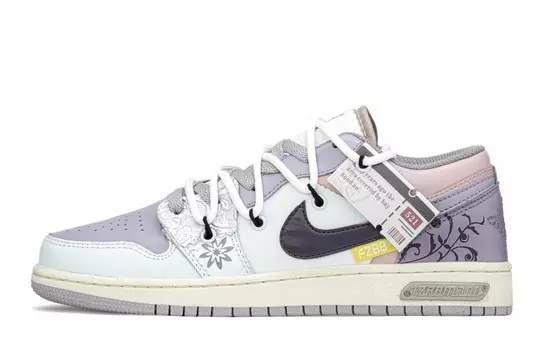 Кроссовки Air Jordan 1 Vintage Basketball Shoes Women's Low-top Purple, светло-фиолетовый