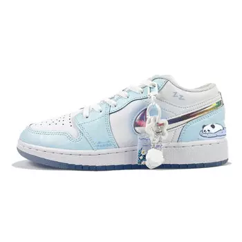 Кроссовки Air Jordan 1 Vintage Basketball Shoes Women's Low-top White/blue, белый